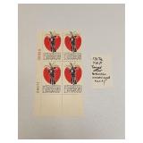 1966 US Plate Block Mint 5 Cent Stamps