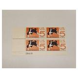 1966 US Plate Block Mint 5 Cent Stamps
