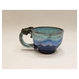 Vintage Studio Pottery Mug Unique Glaze Signed