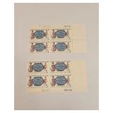 1966 US Plate Block Mint 5 Cent Stamps