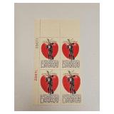 1966 US Plate Block Mint 5 Cent Stamps