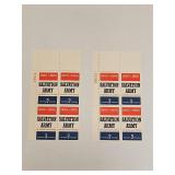 1965 US Plate Block Mint 5 Cent Stamps