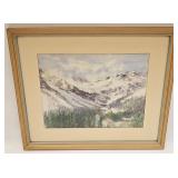 Vtg Framed Watercolor Artist Signed Mountain View