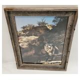 Vintage John Wayne On Horseback Framed Print