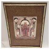 Vintage Print With Cork Mat