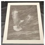 Vtg Charles Ewing 1980 Eagle Print Five
