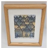 Vintage Original Signed Mixed Media African Art
