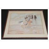 Vintage Larry Daylight Native On Horse Print