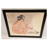 Vintage 1977 RC Gorman Seated Women Print