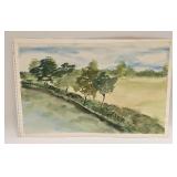 Unsigned Watercolor Landscape