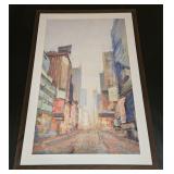 Vintage Print NY City Street View Abstract