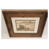 Vintage J.Dietrich Watercolor Southwest Landscape