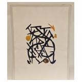 Artist Signed Abstract Lithograph Unframed