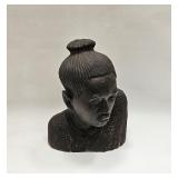 Vintage Signed Hardwood African Bust Tanzania