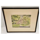 Vintage Watercolor By Paul Andrews Old Building