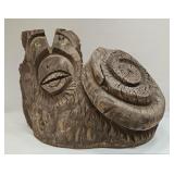 Vintage Large Folk Art Carved Wood Snail Sculpture