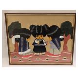 Vintage Navajo Felt Scarf Painting Bess Sandoval