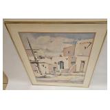 Vintage Carlson Native Pueblo Village Print