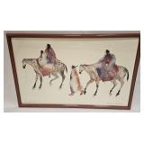 Vtg Carol Grigg Print Native Americans Traveling