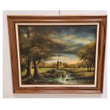 Vintage European Landscape Painting Signed