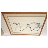 Vintage Carol Grigg Horse Print Two Piece