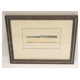 Vintage Framed Abstract Lithograph Unsigned