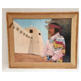 Vintage Painting Signed Bowyer 80 Of Santa Fe Joe