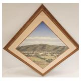 Vintage Southwest Landscape City Church View Print