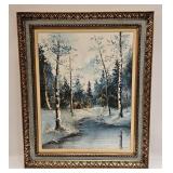 Vtg Gaston Petridis Winter Landscape Painting
