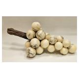 Vintage MCM Italian Marble Grape Cluster Sculpture