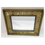 Vintage Folk Art Hand Painted Mirror Nutcracker