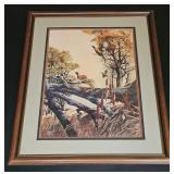 Bruce Lattig (b 1933) Wildlife Flying Pheasants