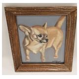Vintage Signed Marie Meyer Pastel Of Dog