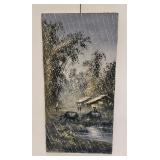 Vintage Thanh Long Vietnam Oil on Canvas Landscape