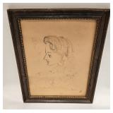 MCM Caricature Drawing Big Head Lady WATER SKIING