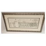 Vintage Joanne Isaac Print French Town Fence