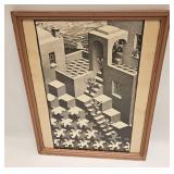 Vtg Lithograph of M.C. Escher's Cycle (May 1938)
