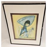 Vintage Ted Degrazia Print Boy & Play Horse