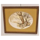Signed Betsy Jones Rural Landscape Watercolor