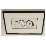NM Artist Gwen Peterson Signed Serigraph Penguins