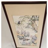 Vtg Asian Signed Wei Tseng Yang Painting On Silk