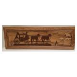 Vintage Wood Southwest Carved Wall Art Signed
