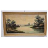 Large Vintage Oil Painting Martinelli Italy