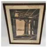 Vintage Watercolor Signed W. C. Baker