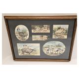 Vintage Manila Watercolors Farm Life Signed