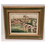 Vintage Painting Signed By Artist Town View