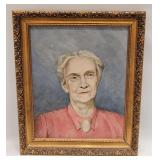 Vintage Elderly Lady Painting Signed