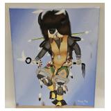 Vintage Painting Signed Moving Fog Buffalo Dancer