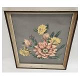 Vintage Chromo Lithograph Flowers