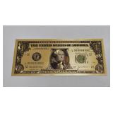 24K GOLD Plated Foil $1 Dollar Bill Novelty
